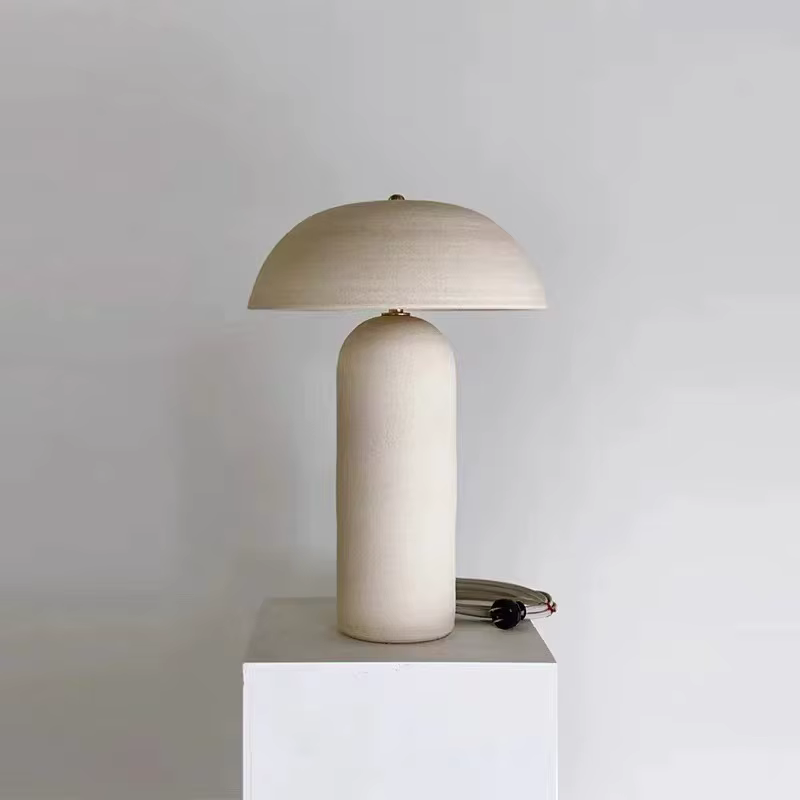 Ceramicah Tera-Lampe rétro en céramique pour salon et chambre à coucher, design en frêne, décoration créative, lampe de chambre plus lente