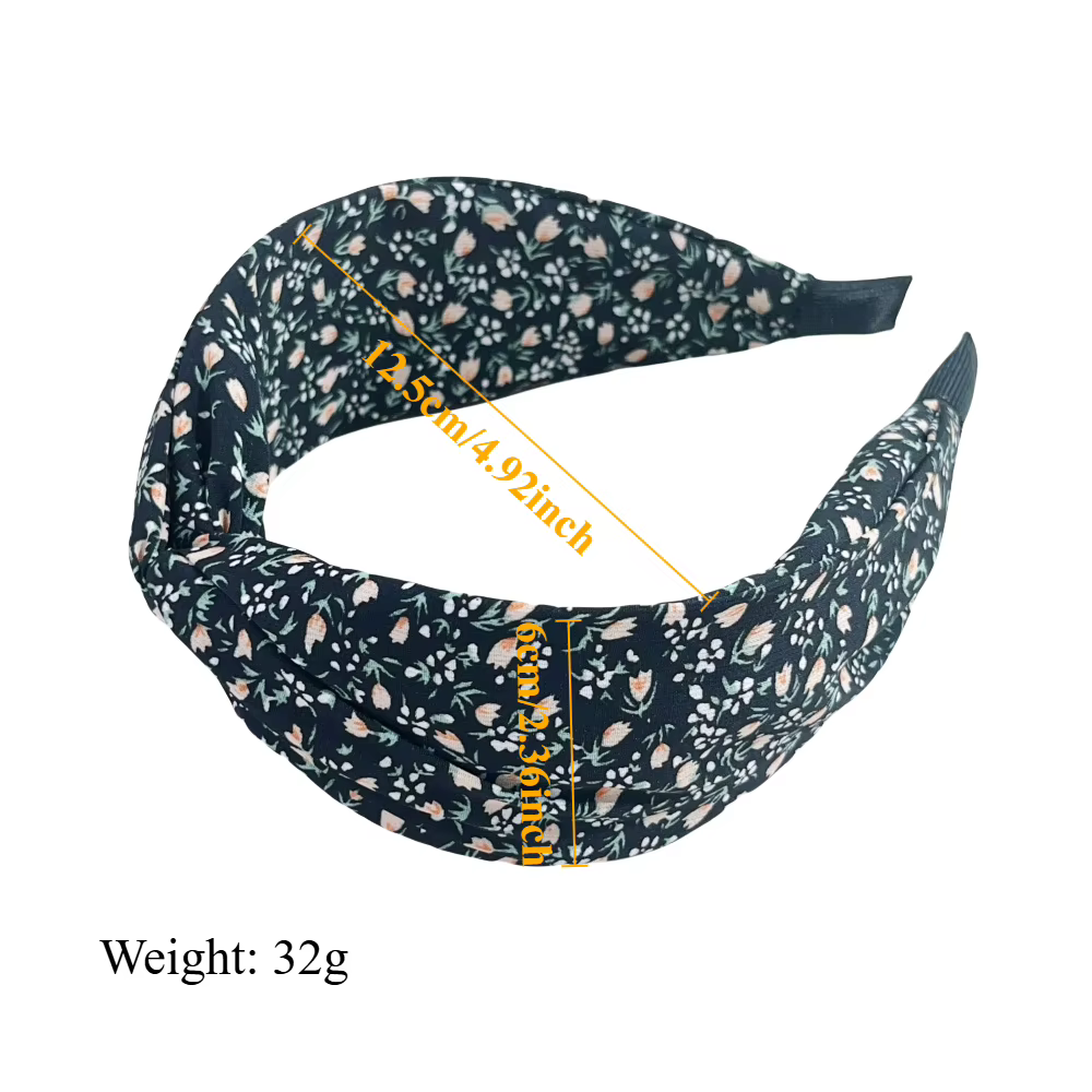 Bandeau croisé à fleurs bohème, larges bandes, cerceau pour cheveux, outil de coiffure, tissu Vintage imprimé floral, accessoire d'été pour femmes