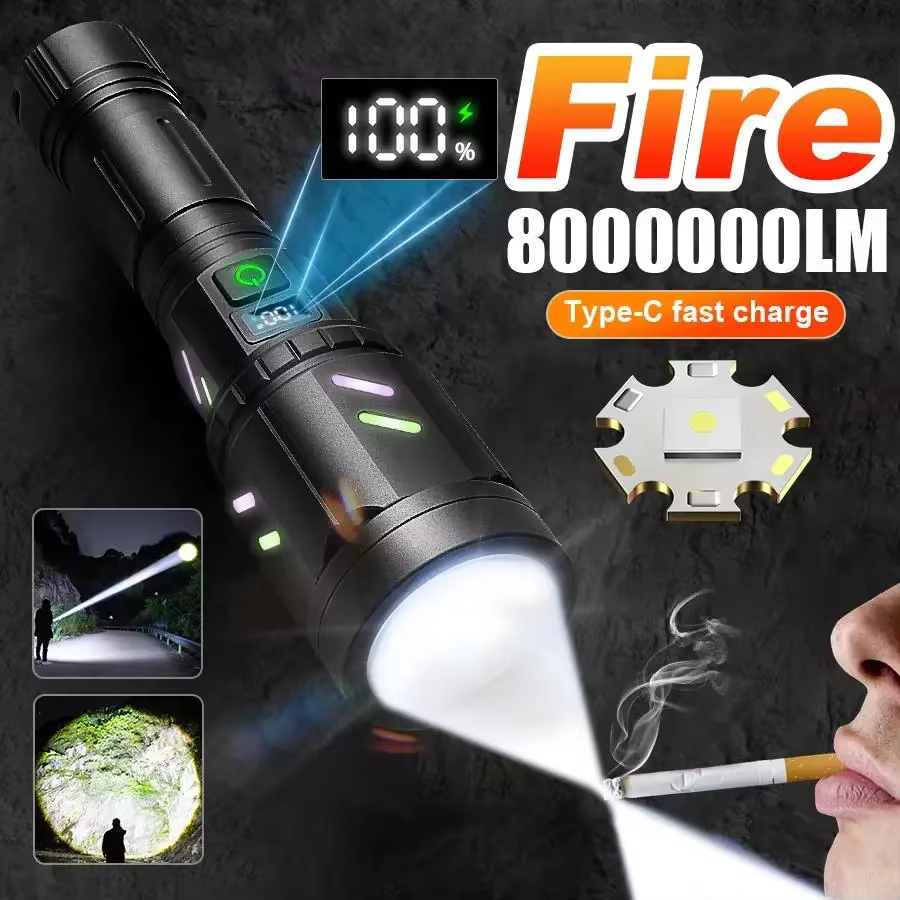Lampe de poche d'allumage à double lentille Ultra puissante
