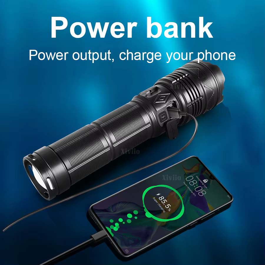 Lampe torche ultra-lumineuse la plus puissante avec lanterne tactique COB