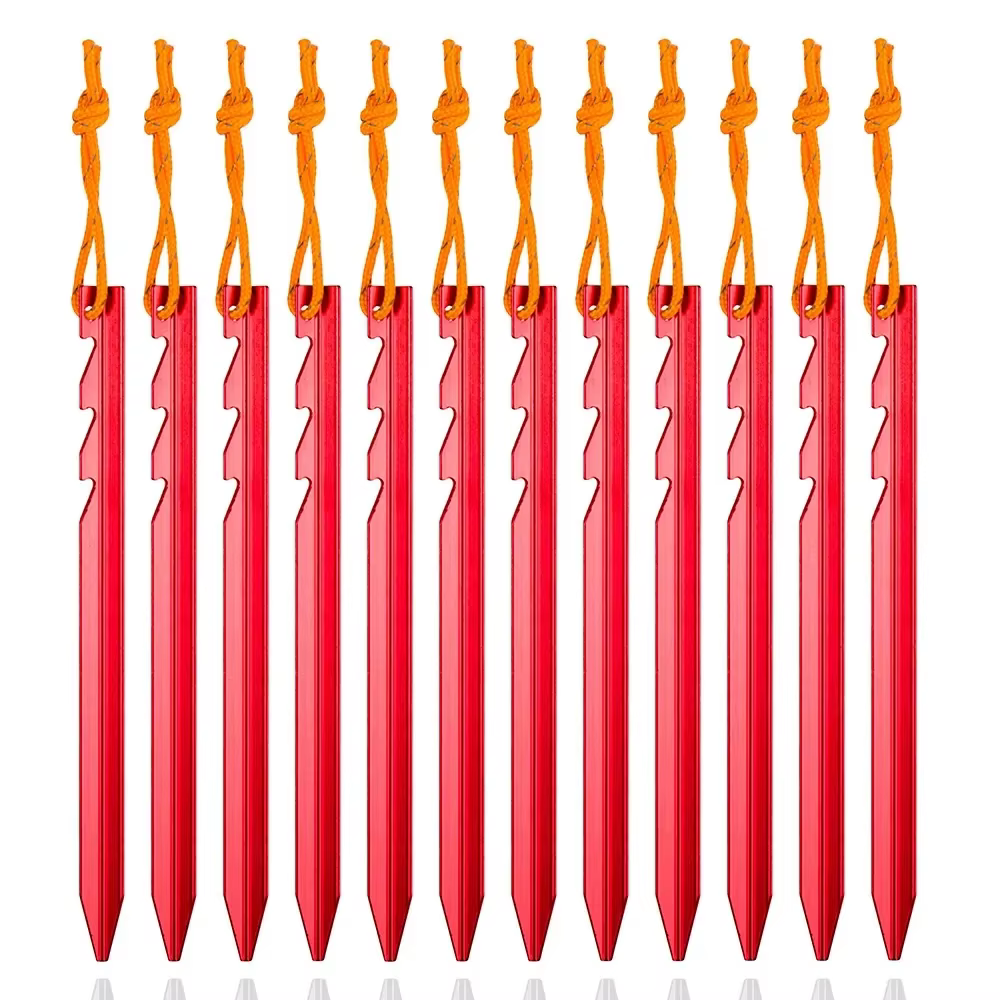 Lot de 12 piquets de tente en alliage d'aluminium