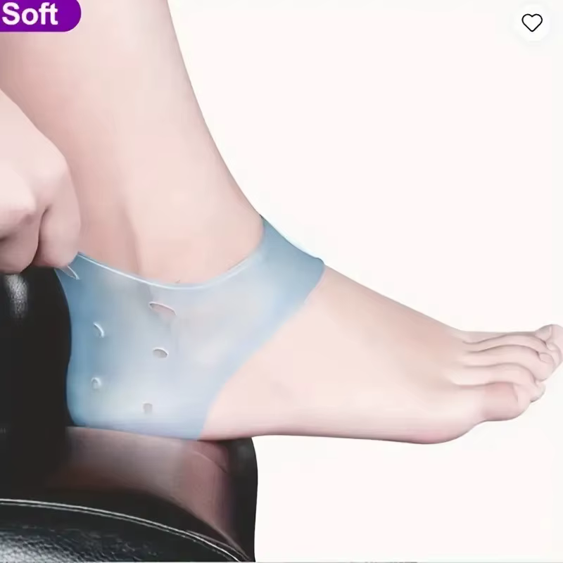 Protecteurs de talon en silicone bleu lavable | Unisexe pour les soins jour et nuit | Confort respirant et durable