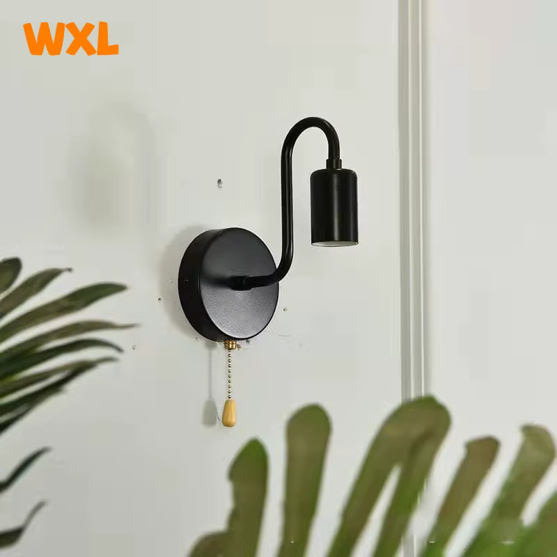 Applique industrielle nordique fer noir E27 éclairage intérieur chevet salle de bain chambre lampe