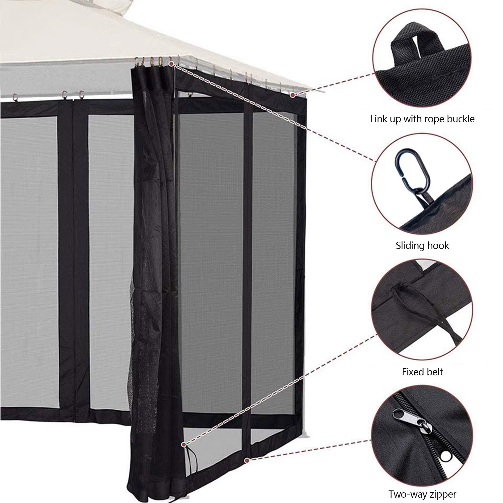 Jardin Patio parapluie tente Camping en plein air moustiquaire maille romain
