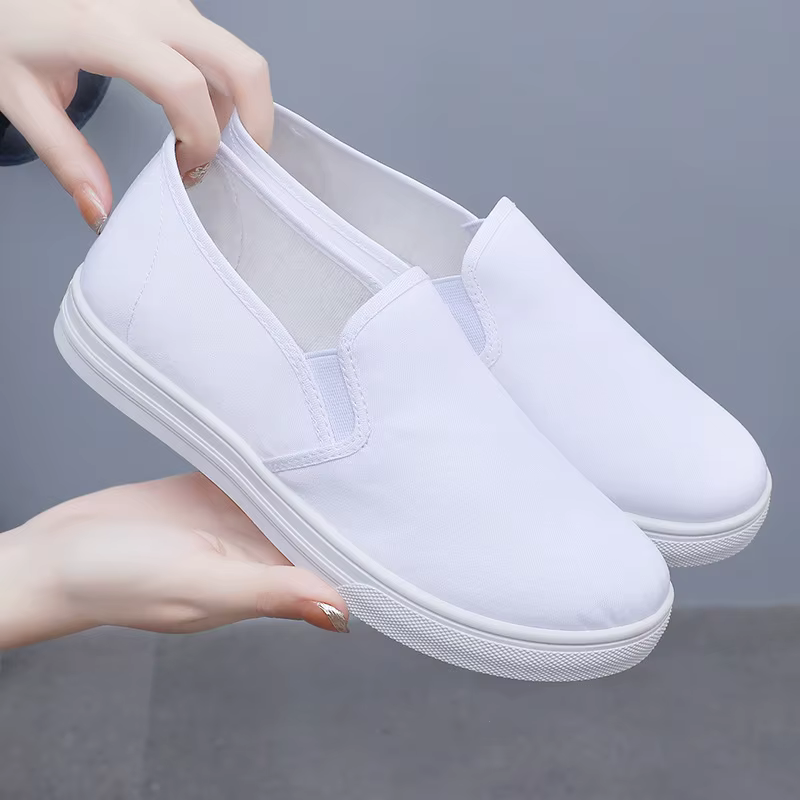 Chaussures de travail confortables pour femmes, chaussures de gril décontractées, chaussures de plein air noires, chaussures plates confortables pour dames, mode printemps et automne, nouveau