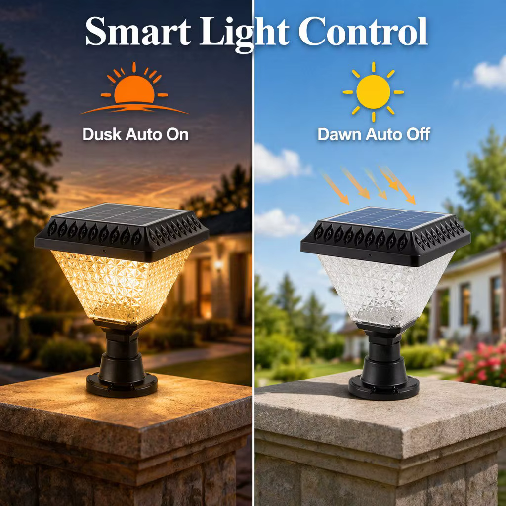Lampe solaire murale pour poteau, 4 couleurs changeantes, télécommande, marche/arrêt automatique, étanche IP65, éclairage extérieur pour porche, jardin, clôture