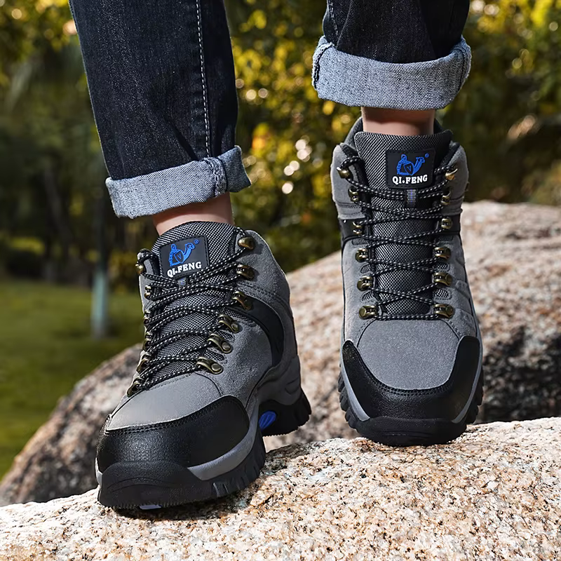 Chaussures de randonnée hommes PU Camping en plein air Anti-collision chaussure d'escalade à lacets escalade Trekking baskets