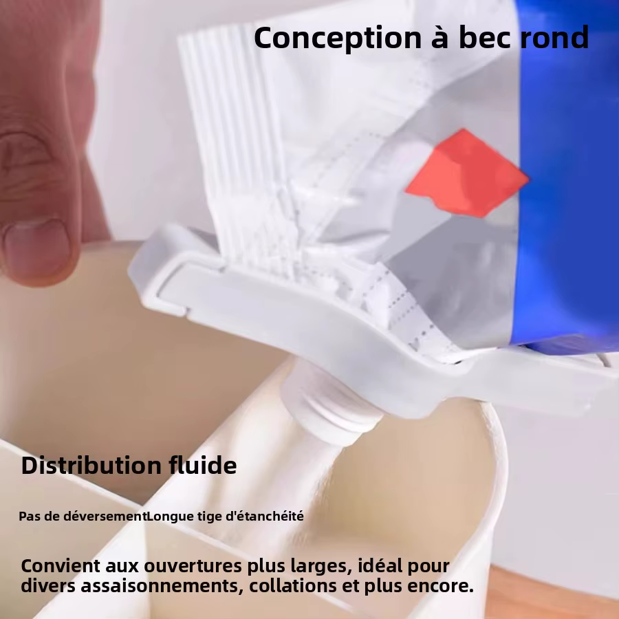 Clip de scellage à vis pour sachets d'assaisonnement, de lait en poudre, de sel, clip de conservation pour snacks, gadget et accessoires de cuisine