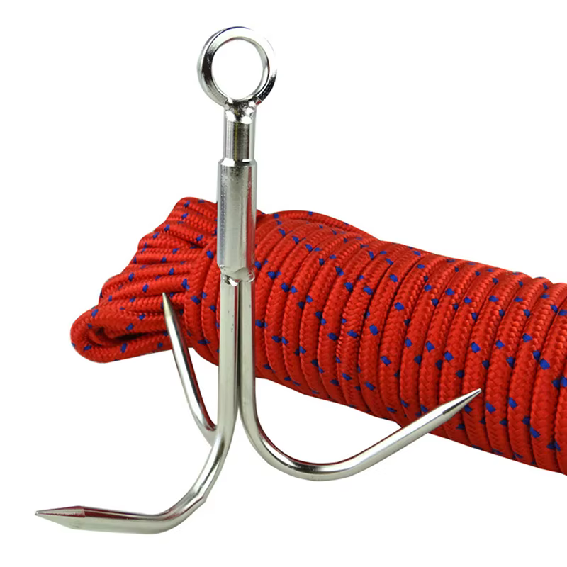 Griffe d'escalade en acier inoxydable, survie en plein air, glace, crochet, outil de randonnée, grand canadisme, grappin volant, accessoires