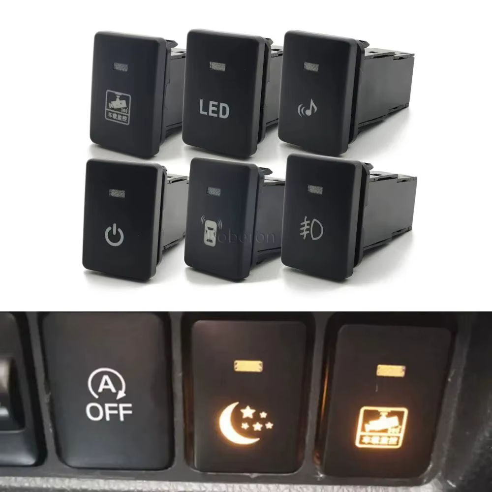 Pour Mitsubishi Outlander 2013-2020 mise hors tension voiture Orange lumière LED avant arrière antibrouillard bouton miroir chauffage bouton de commutation