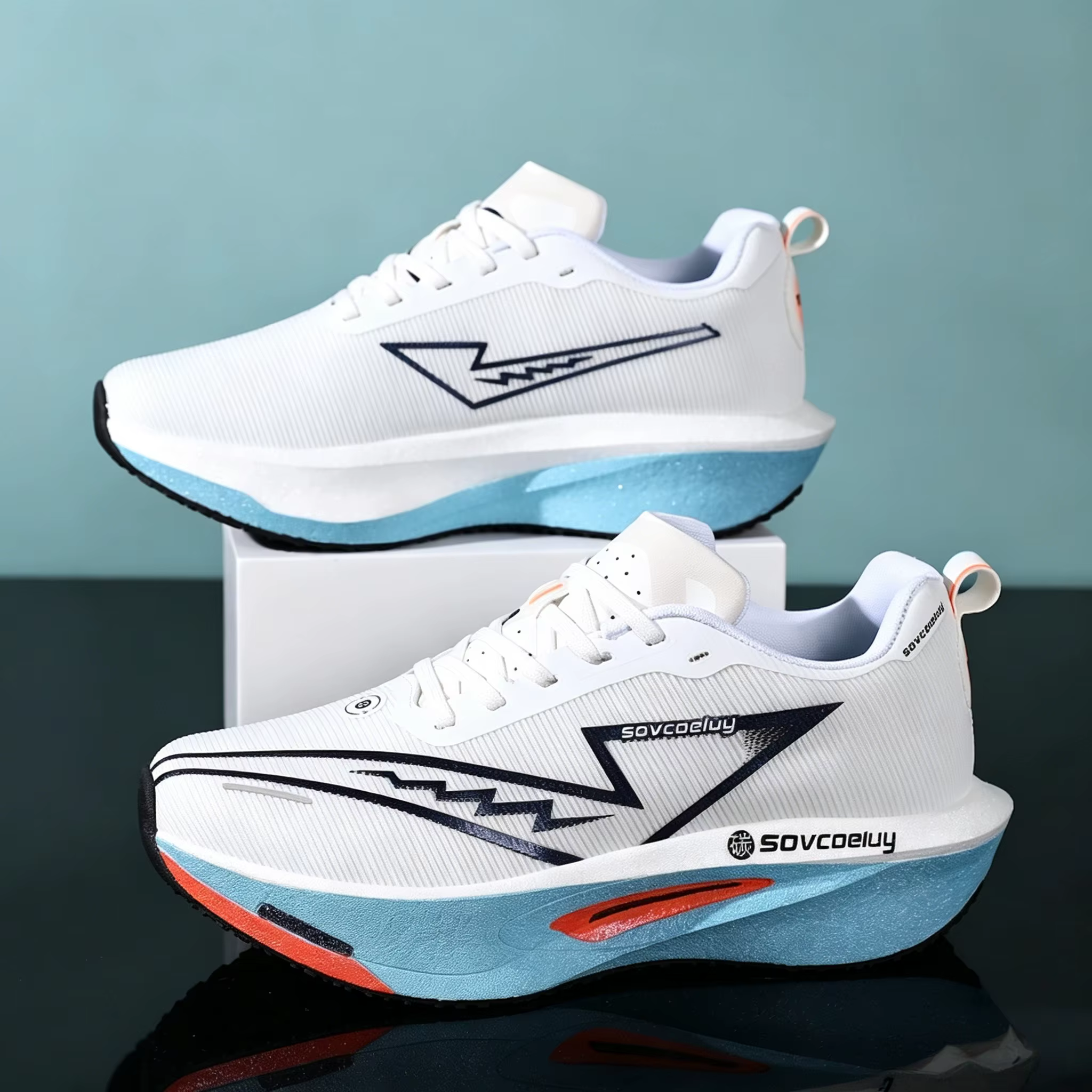 Chaussures de course pour hommes avec technologie de plaque en carbone et semelles antidérapantes en TPR