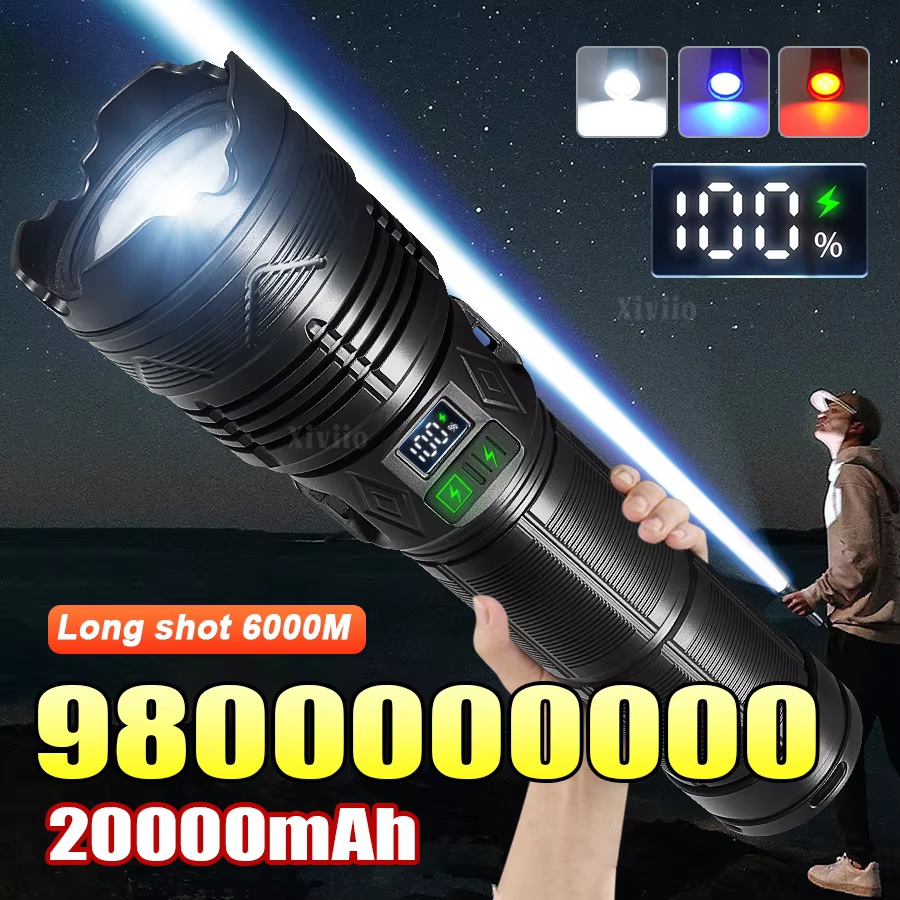 Lampe torche ultra-lumineuse la plus puissante avec lanterne tactique COB