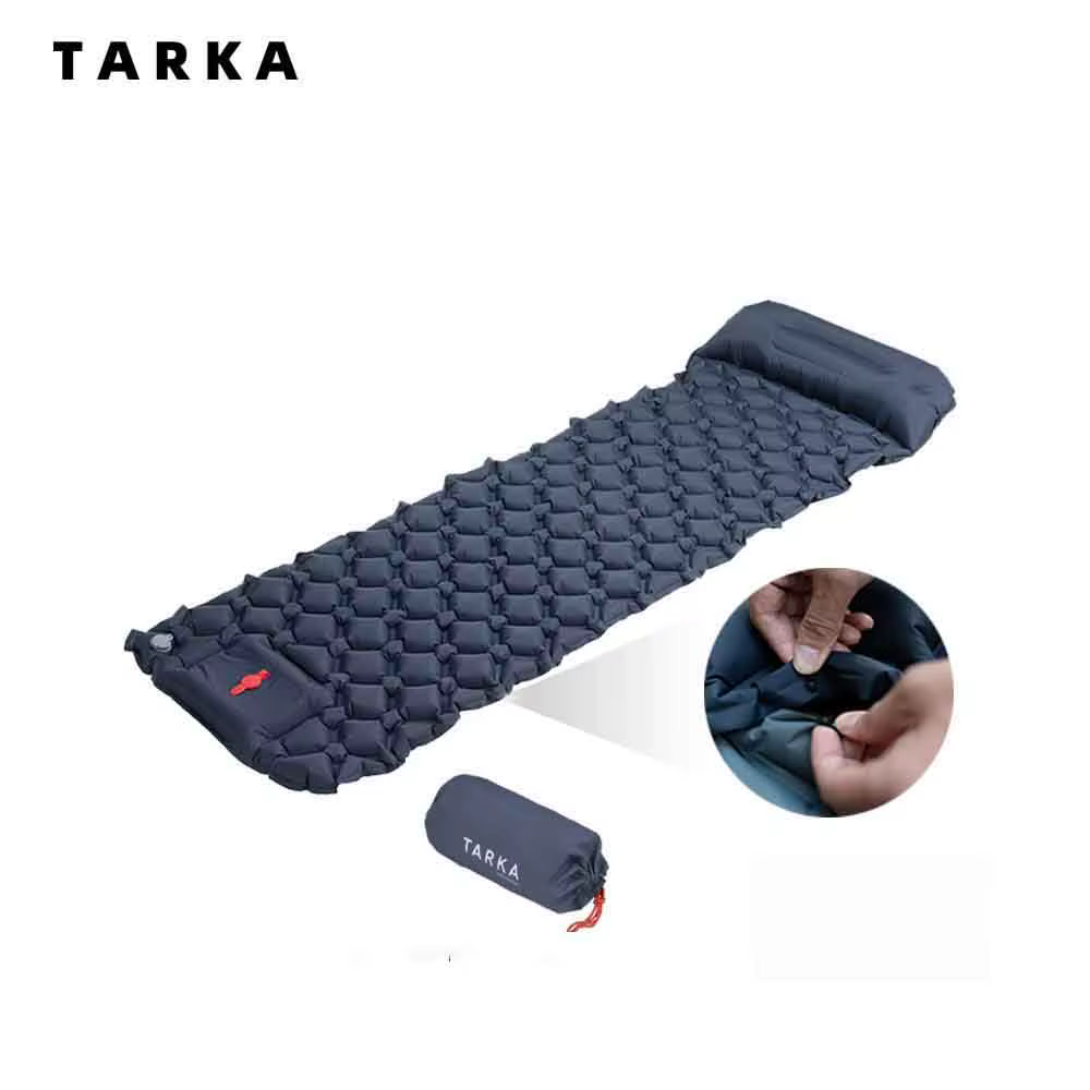 TARKA – tapis de Camping gonflable, coussin de couchage, coussin d'air touristique en plein Air avec oreiller, matelas auto-gonflant pour randonnée pique-nique