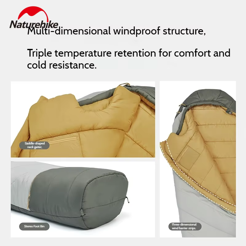Naturehike Chaud Mujin PRO Momie Sac de Couchage Léger Hommes et Femmes Portable pour Camping En Plein Air Randonnée Alpinisme Voyage