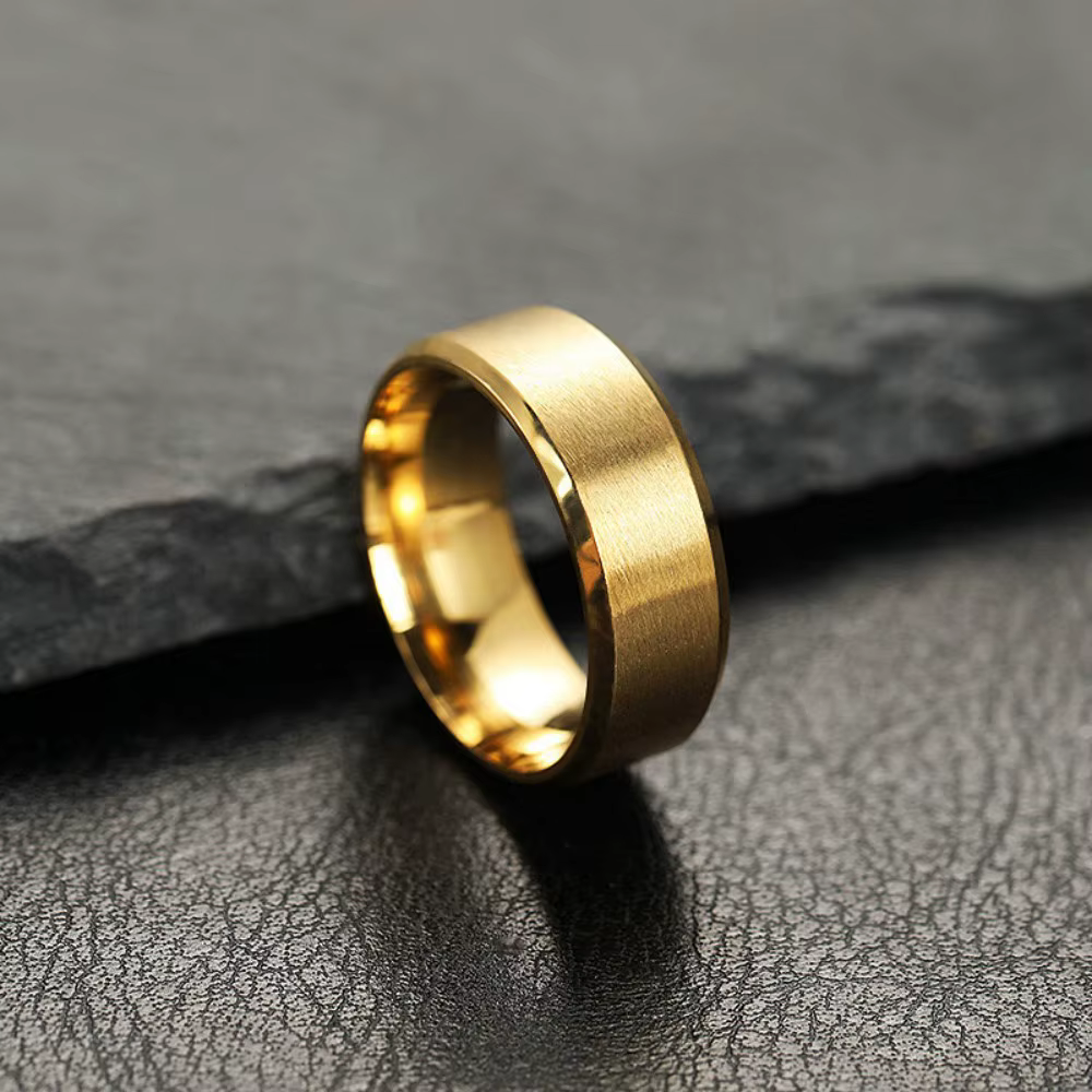 Bague de bijoux à breloques pour hommes et femmes, anneaux noirs en acier inoxydable, fiançailles de mariage, accessoire masculin mat de haute qualité