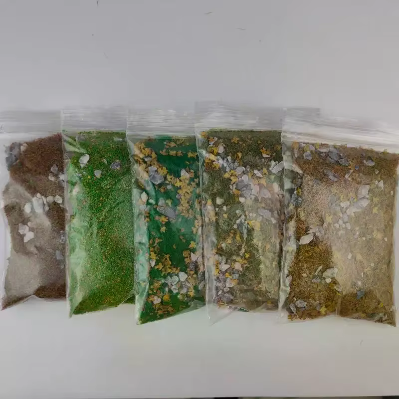 Table de sable de pelouse simulée, 30 g/sac, aménagement paysager Miniature avec végétation de pierre, modèle de bricolage mixte avec poudre d'herbe en pierre