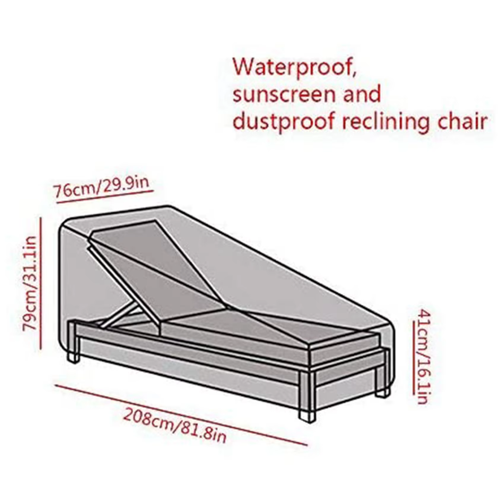 2 Pack housse de chaise longue extérieure