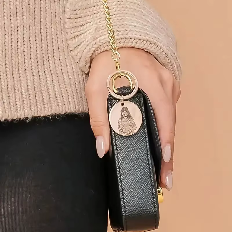 Porte-clés avec portrait gravé personnalisé