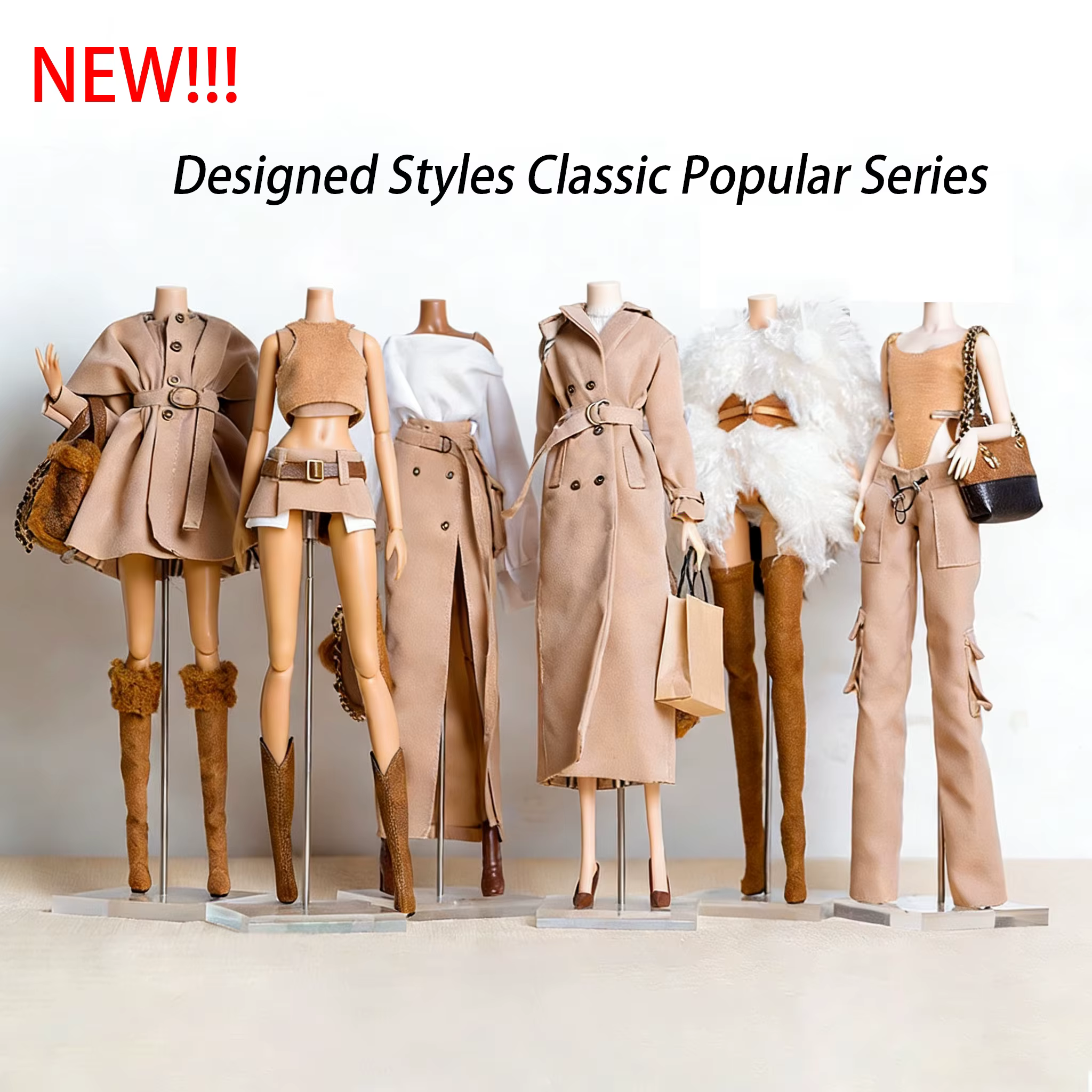 Ensemble de vêtements de travail à la mode, série classique et populaire, style trench-coat, pour poupée Babi Supermodel 1/6, accessoires