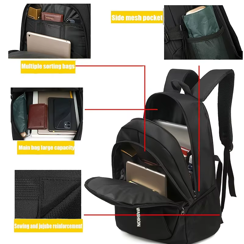 Sacs à dos pour hommes Oxford sac à dos étanche sac d'ordinateur d'affaires sac à dos de voyage décontracté cartable pour lycéens