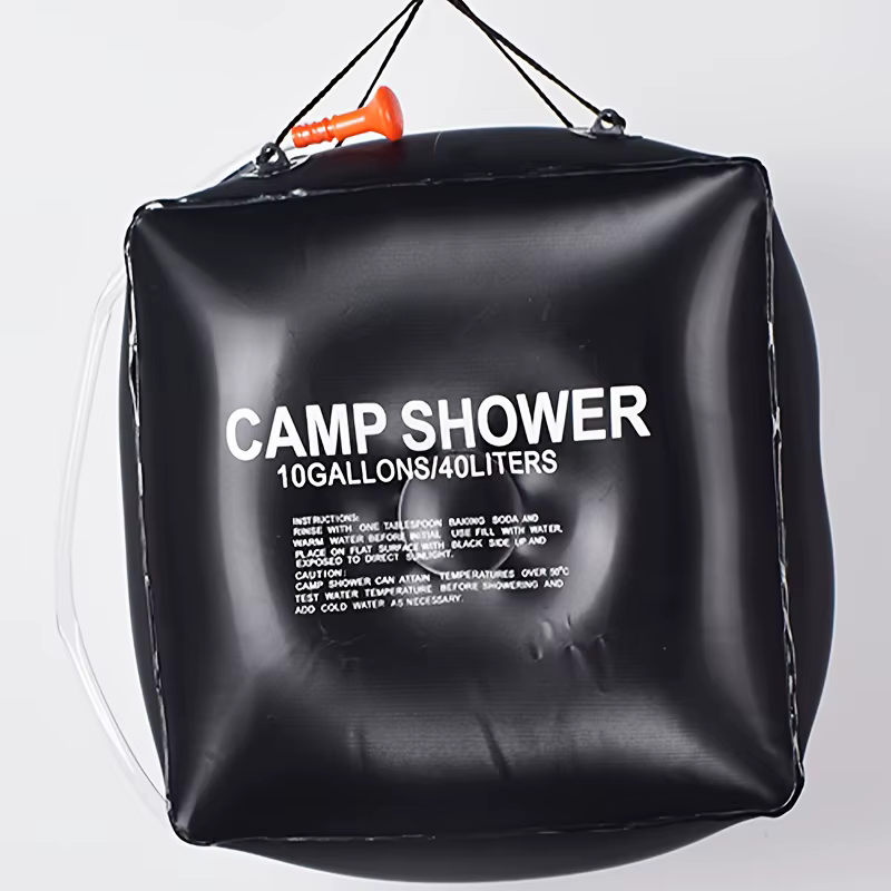 Sac de douche de camping 40L. Sac à eau portable pour l'extérieur avec grande capacité et douchette réglable