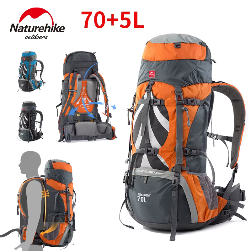 Naturehike 70 + 5L sac à dos randonnée voyage alpinisme sac à dos souple grande capacité hommes sac à dos étanche avec housse de pluie