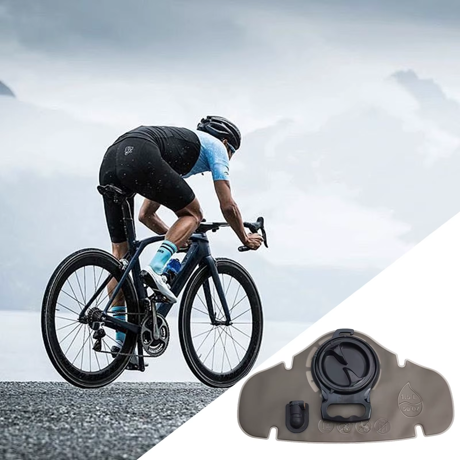 1,5 l TPU/EVA Sport hydratation vessie randonnée Camping sac à eau sac à dos en plein air pliant sac à boire épaissi grand
