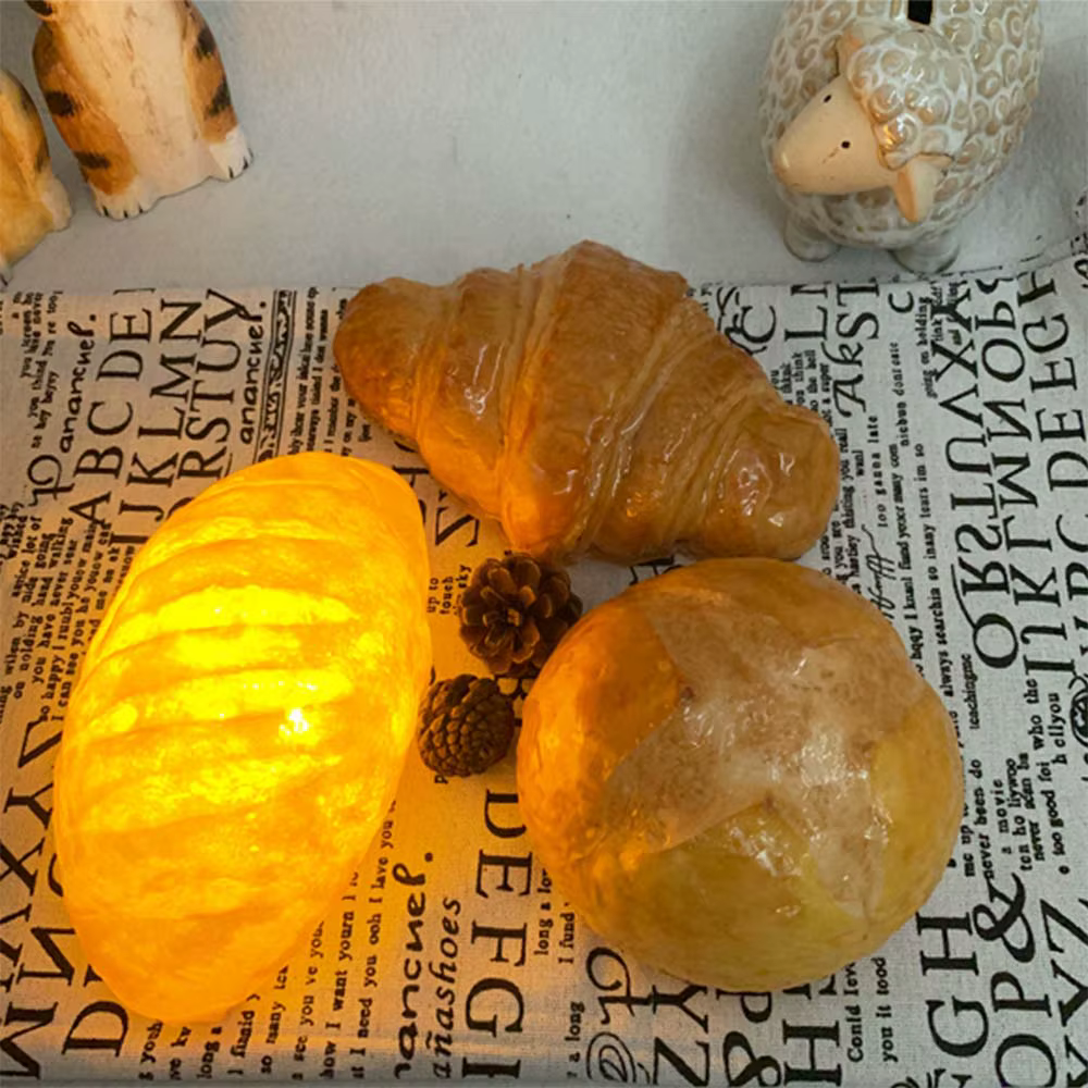 Lampe LED artificielle en forme de Croissant de pain, luminaire décoratif d'intérieur, idéal comme cadeau