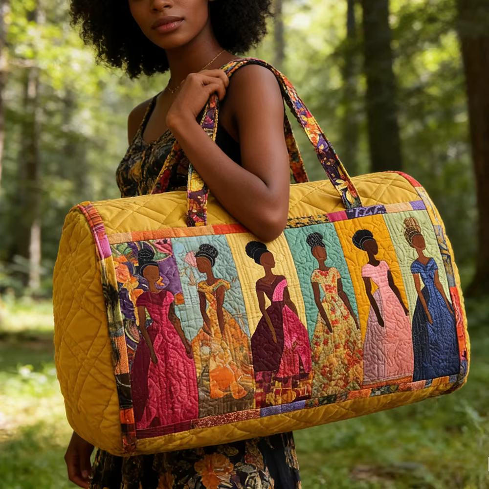 Sac fourre-tout matelassé 3D pour femmes, motif tribal africain coloré, sacs de sport, de festival, de voyage ou de nuit pour femmes africaines, motif coucher de soleil et panier de fruits, style bohè