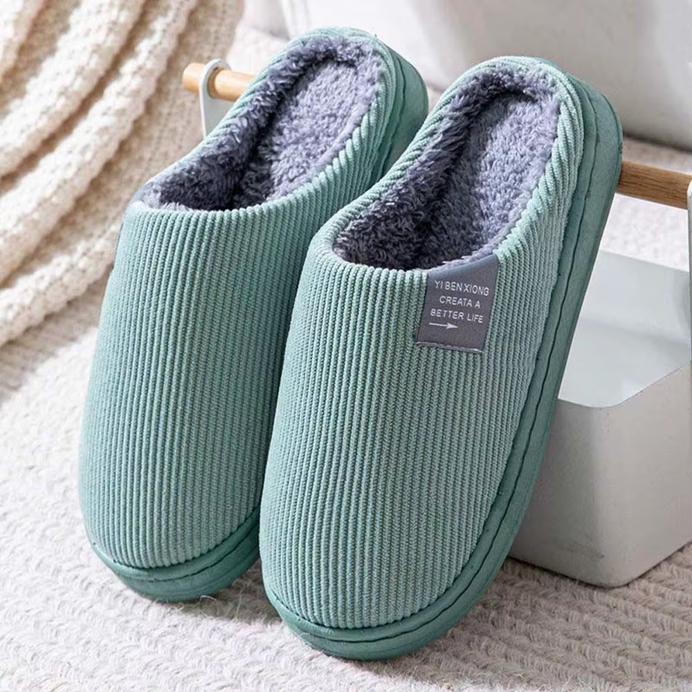 Pantoufles moelleuses décontractées en velours pour l'hiver