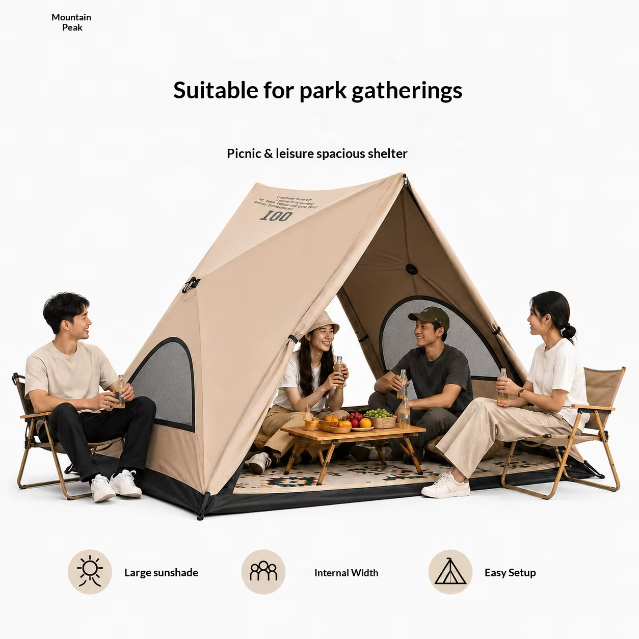 Tente triangulaire automatique, tente de camping d'extérieur qui se déplie en seulement 3 secondes. Imperméable et résistant aux UV.