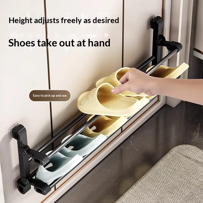 Étagère à chaussures pliable, rangement pour l'entrée de la maison, économiseur d'espace, étagère à pantoufles multi-niveaux sans perforation