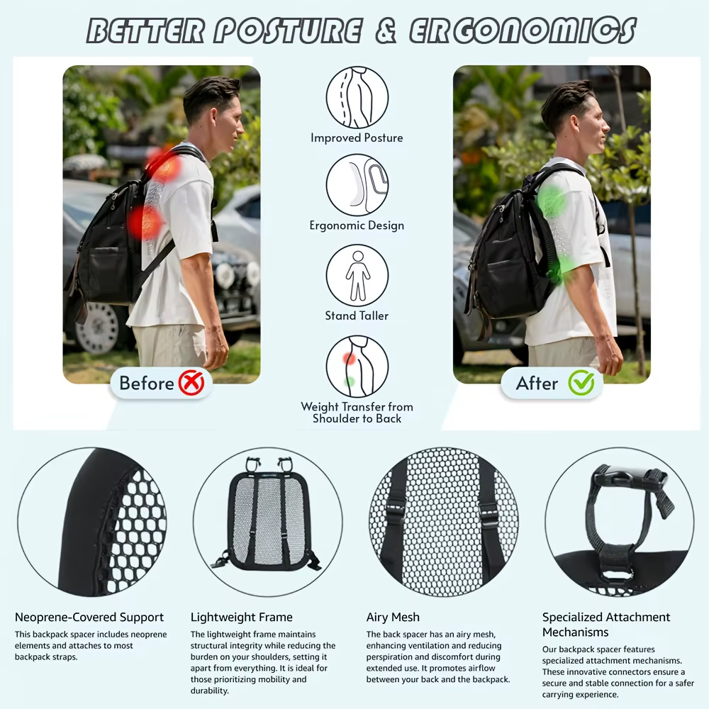 Sac à dos ergonomique avec cadre ventilé