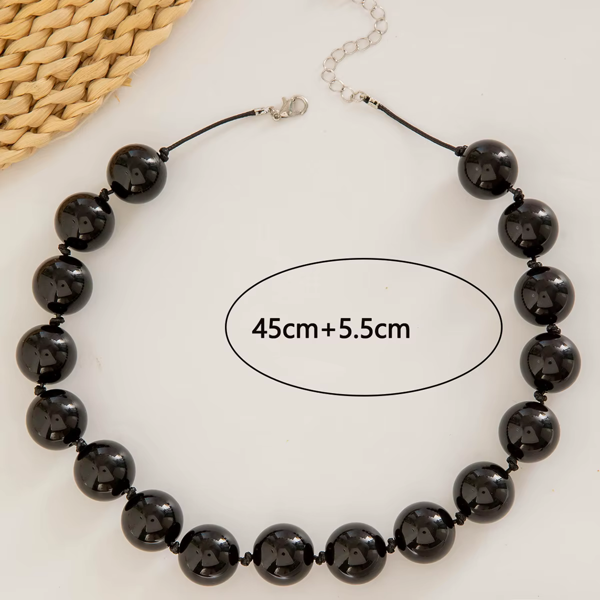 Collier de couleur bohème monocouche grandes perles personnalité exagérée collier de perles accessoire pour femmes collier de mode