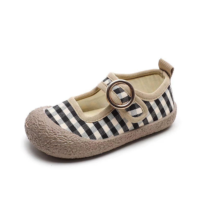 Chaussures en toile pour enfants automne nouvelle fille chaussure en toile mode filles chaussures décontractées bouche carrée enfant chaussures anti-dérapant filles chaussures