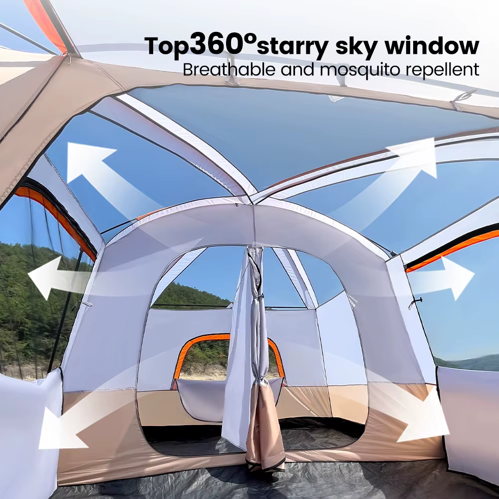Tente familiale de camping en plein air