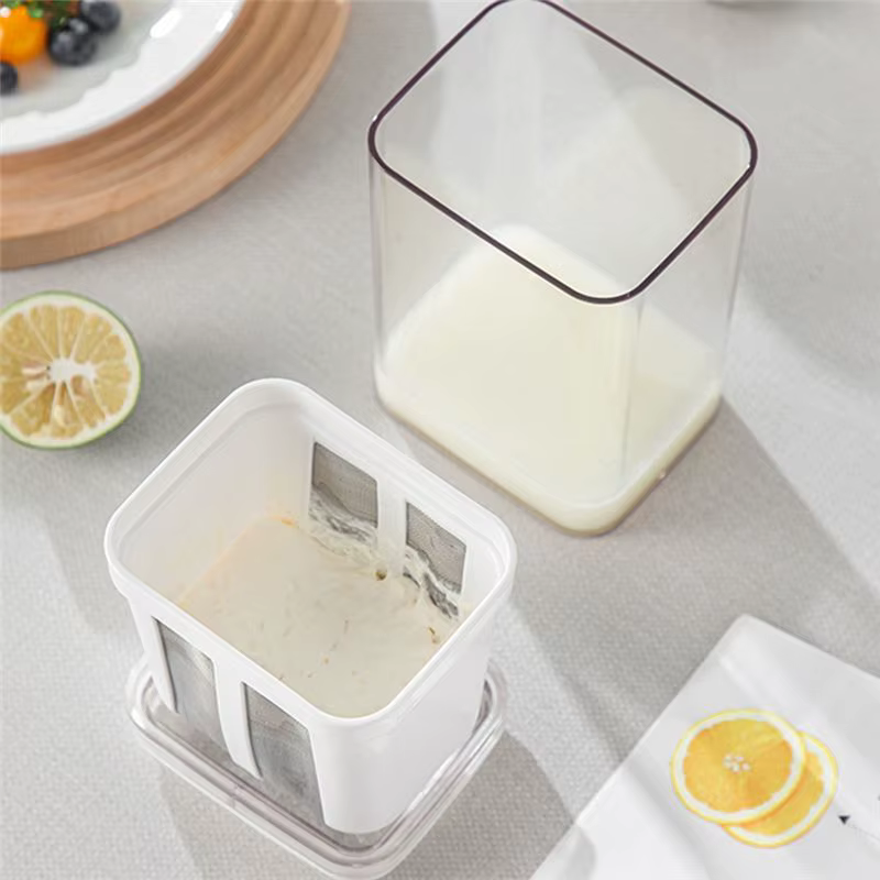 ABKJ - Outil de cuisine pour la préparation de yaourt grec épais 1100ML, machine à yaourt et fromage, séparateur de lactosérum frais et lavable, lait de soja