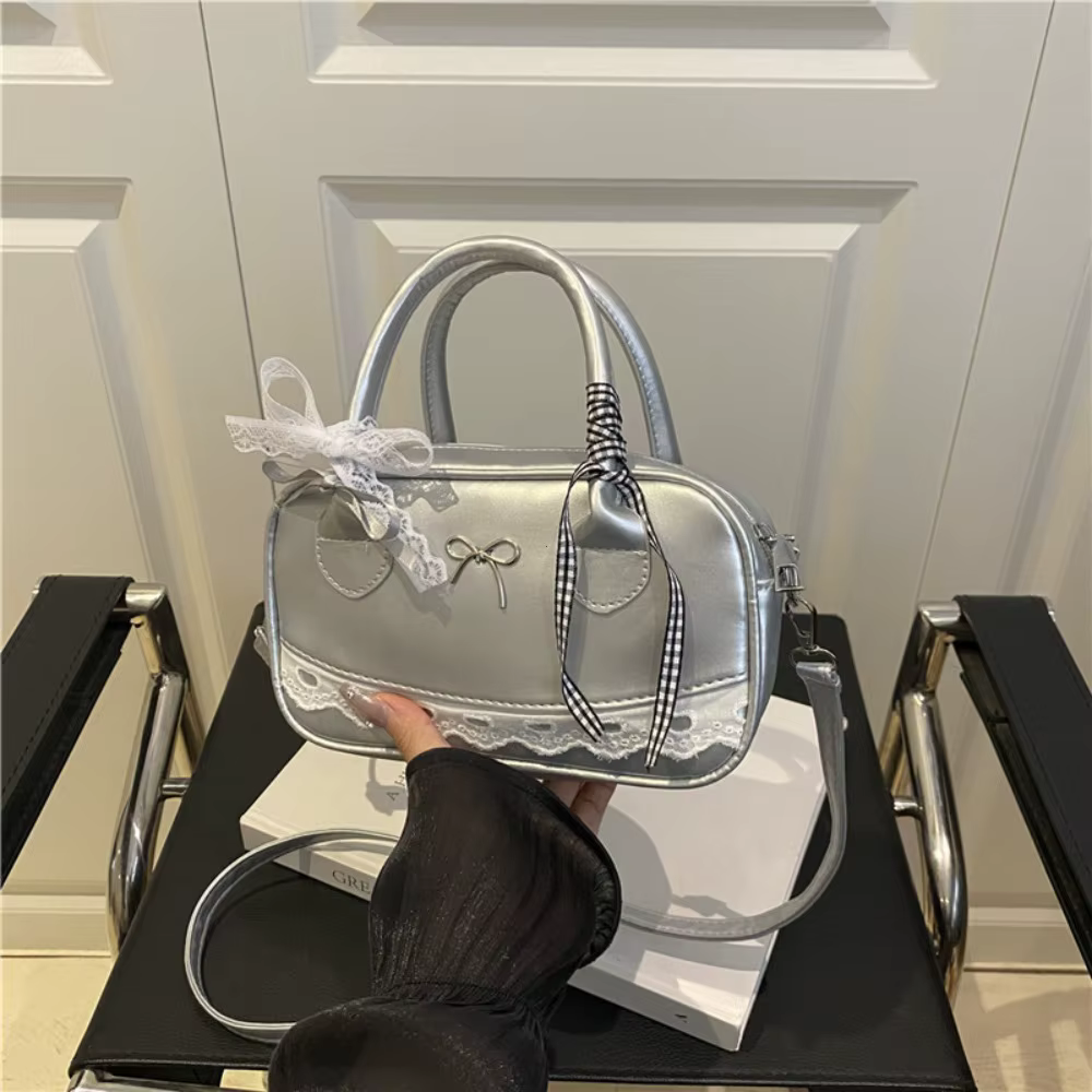 Sac à main élégant et simple, sac à bandoulière Boston, sac à bandoulière avec nœud en dentelle, petit sac carré, sac décontracté 2026