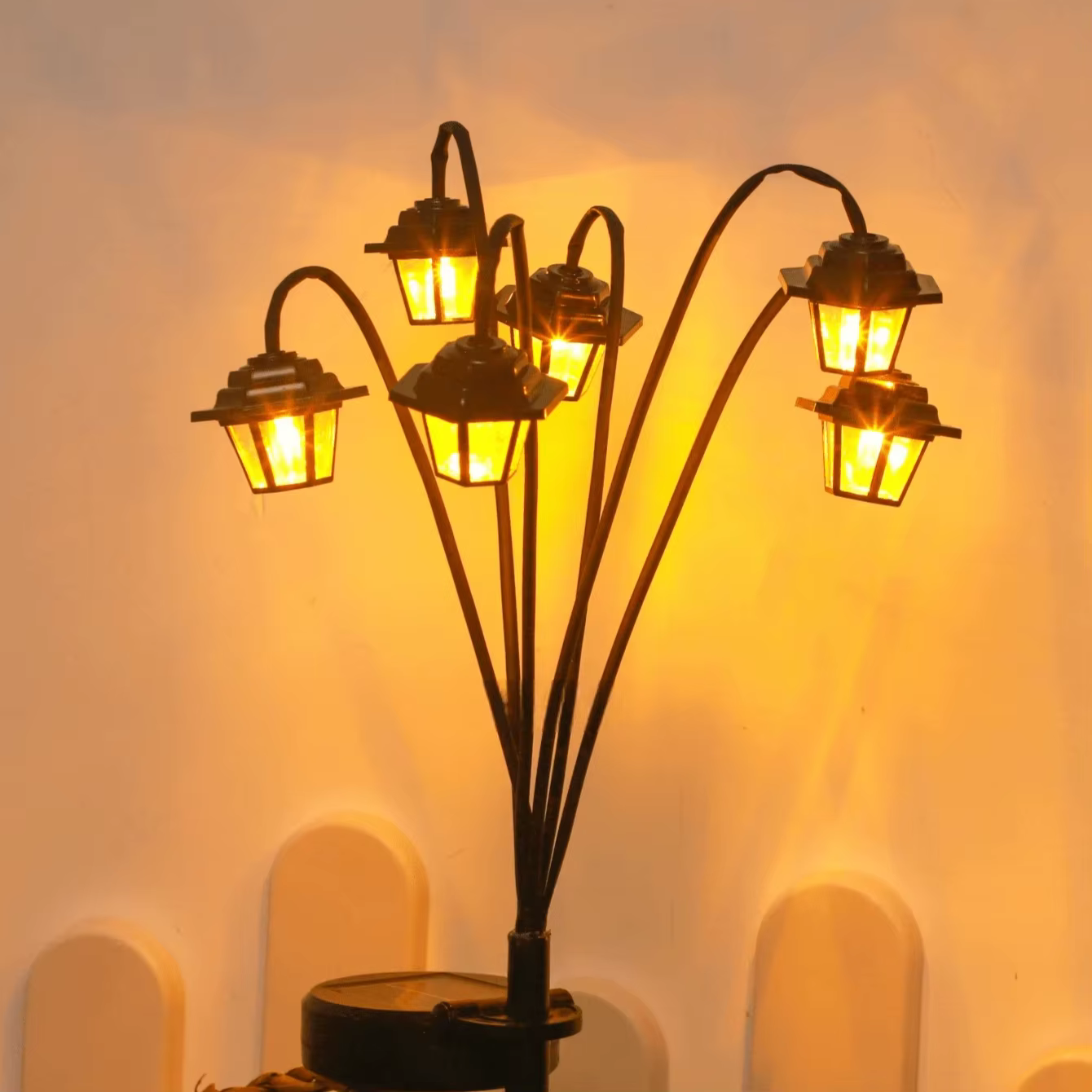 Lanterne solaire de style rétro vintage, lampadaire décoratif à 3/6 LED, étanche IP65, du crépuscule à l'aube, pour jardin, cour