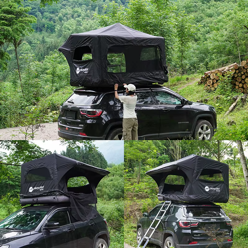 Tente de camping gonflable pour 2-3 personnes avec toit en Oxford imperméable et matelas pneumatique enduit pour plus de confort et de commodité