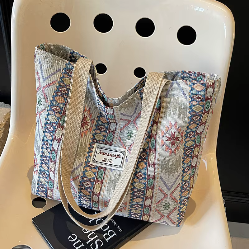Sac de Style ethnique de grande capacité pour femmes, fourre-tout à la mode, Niche polyvalente, sac à main à une épaule