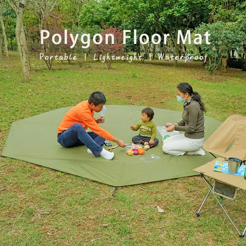 Grand tapis de pique-nique imperméable 4x4, feuille de sol pour tente 3x3, empreinte octogonale, grand tissu de sol Hexagonal