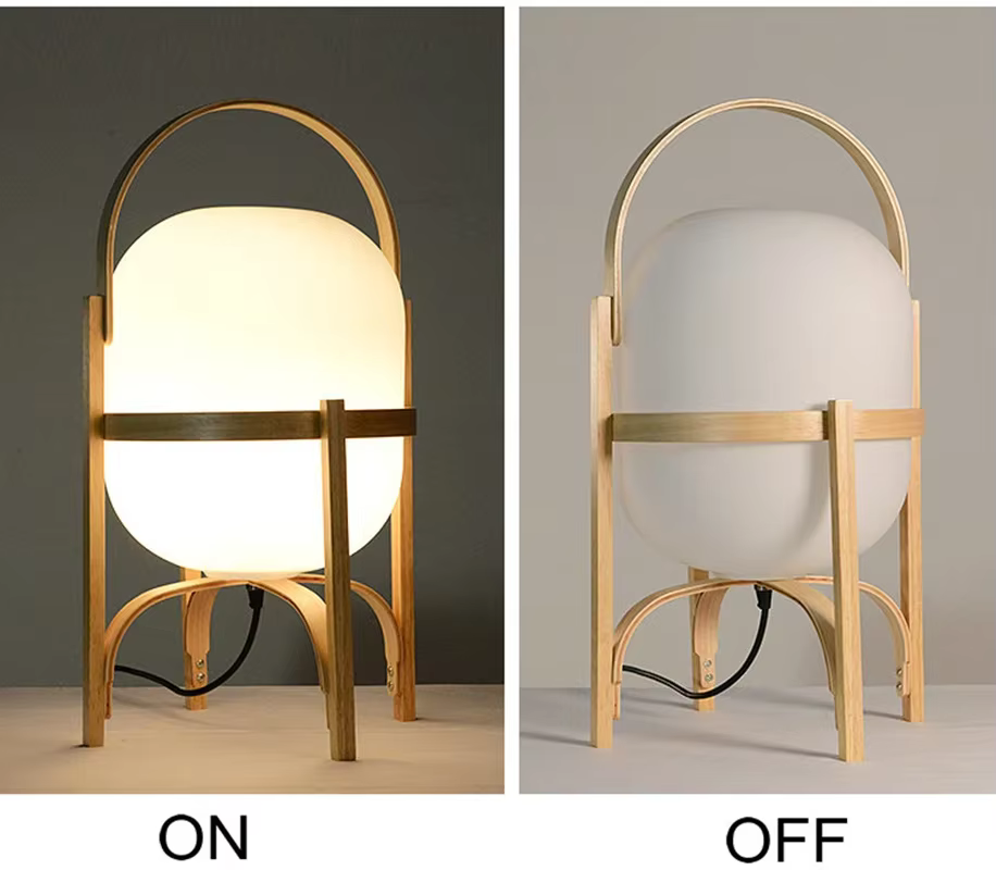 Lampe sur pied en bois E27, éclairage de table moderne et simple pour salon, bureau, chambre à coucher, lampe de table en bois portable, décoration de chambre
