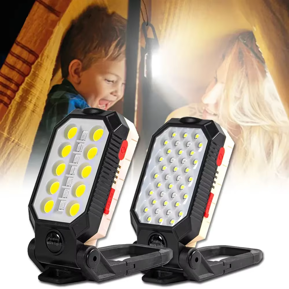Projecteur de travail, lampe de poche éblouissante, batterie intégrée, affichage de la puissance d'aspiration magnétique, lampes de secours pour réparation automobile
