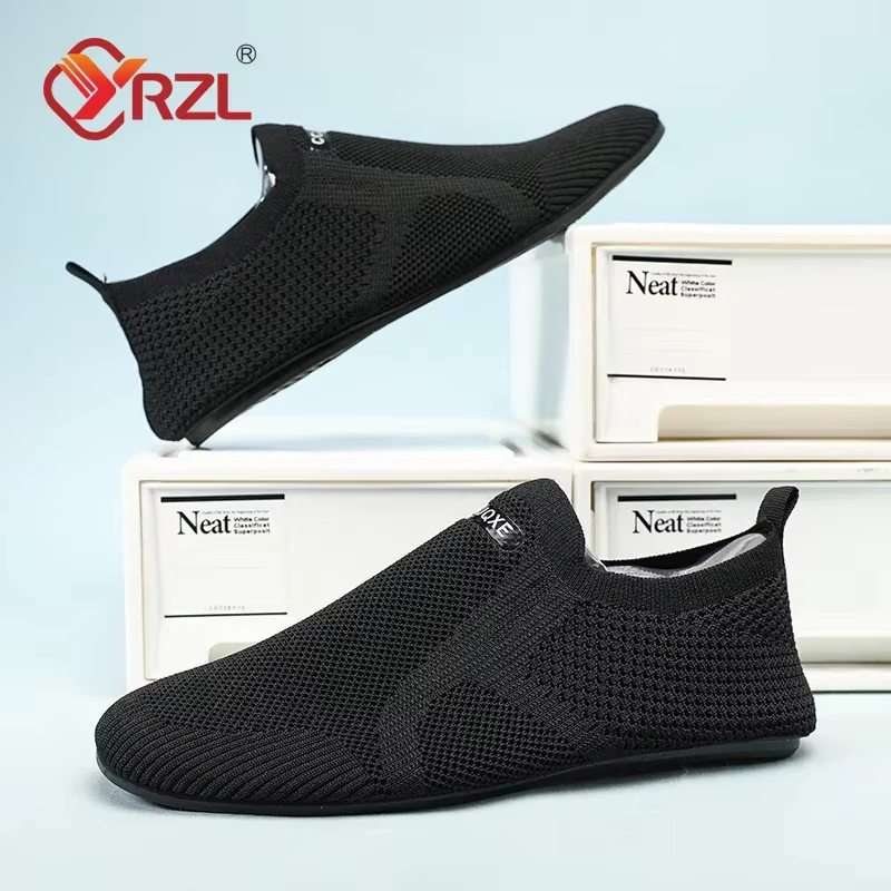YRZL-Mocassins en Maille pour Homme, Chaussures de Marche Plates, Respirantes, Antidérapantes, Décontractées, d'Été, de Haute Qualité