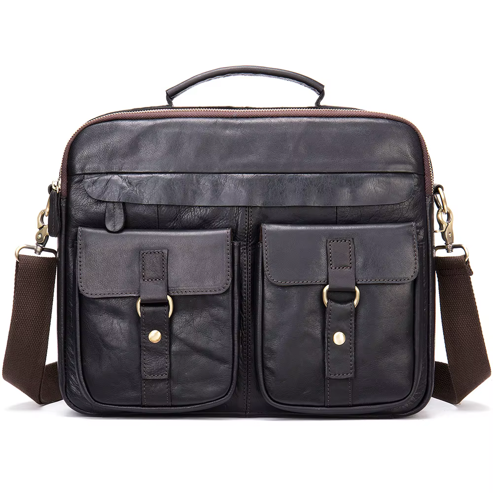 Sac à main en cuir Crazy Horse pour homme