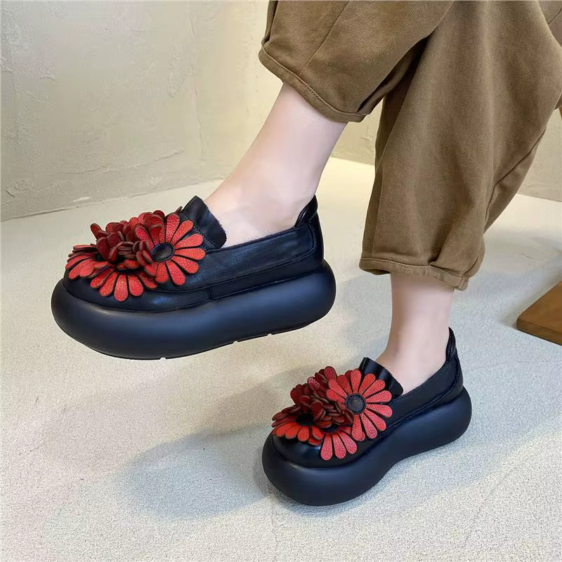 Chaussures en éponge à semelles épaisses pour femmes