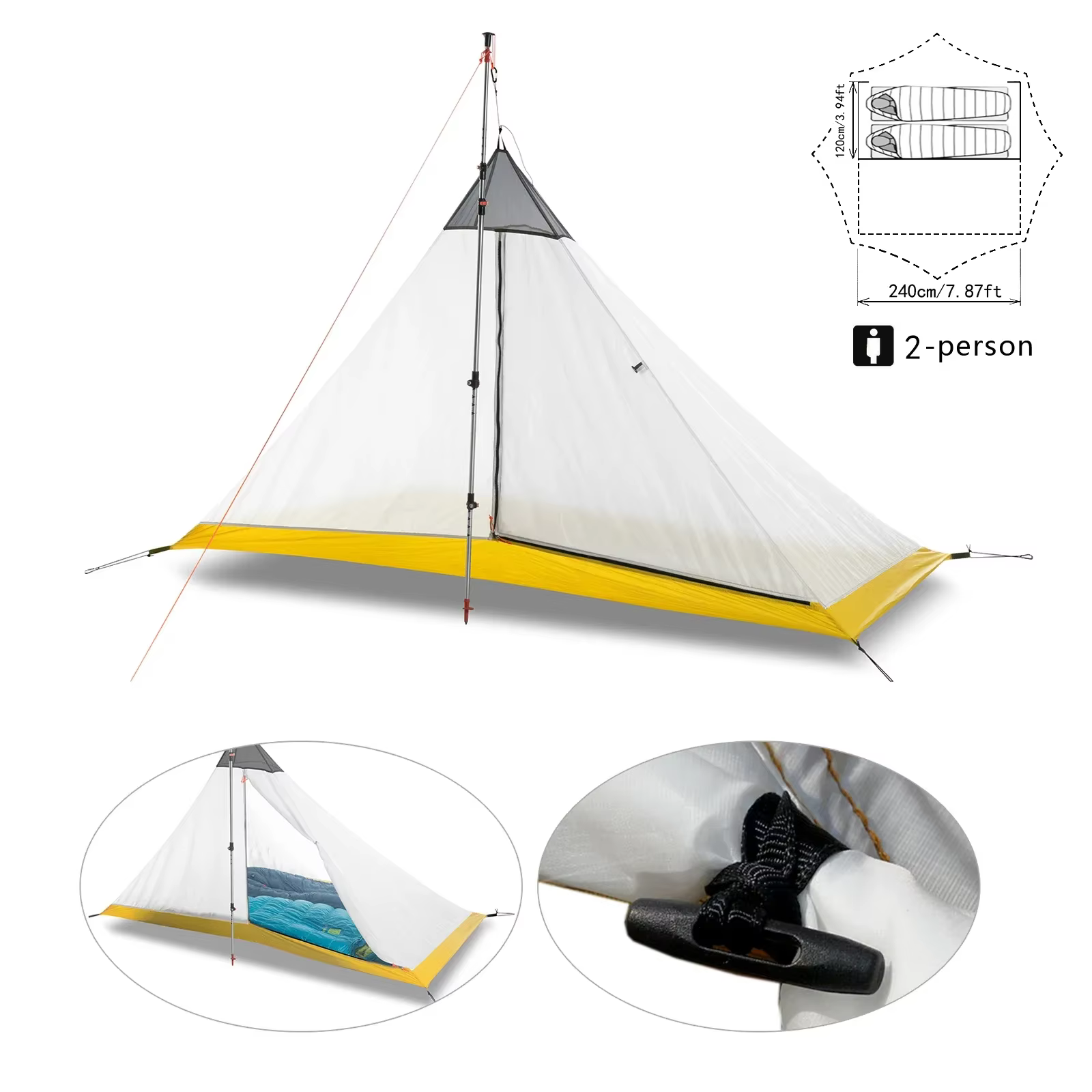 Tente de Camping ultralégère pour 2 à 4 personnes
