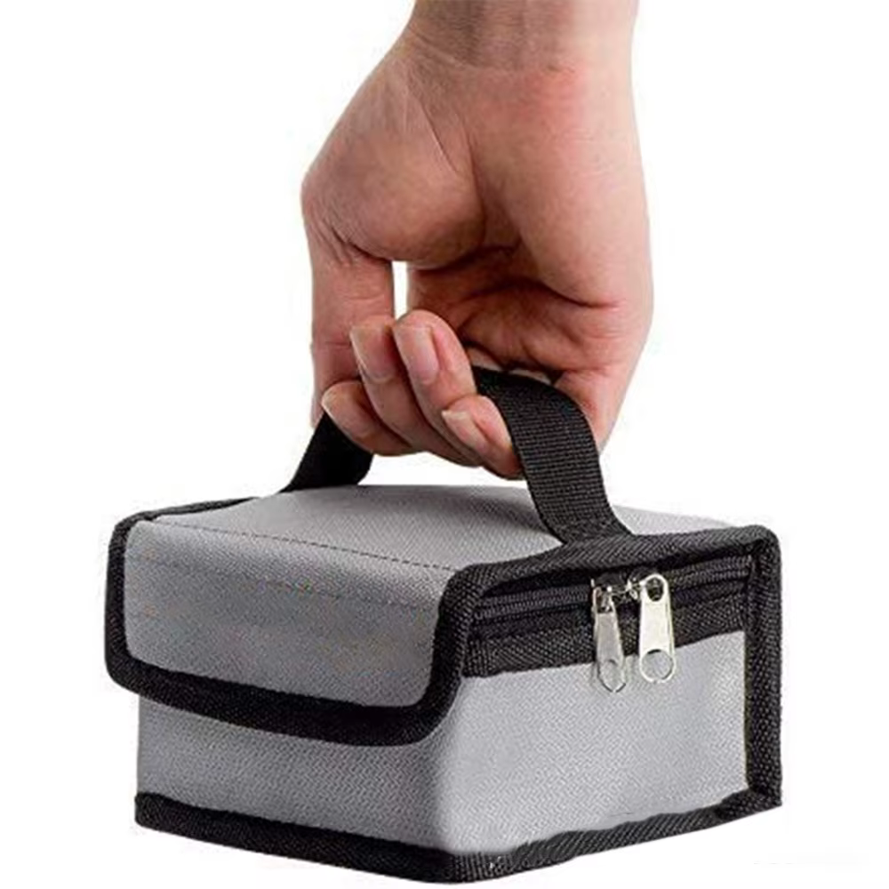 Pochette de protection pour batterie, sac ignifuge avec fermeture éclair, petits sacs de protection pour batterie, usage domestique, 1 pièce