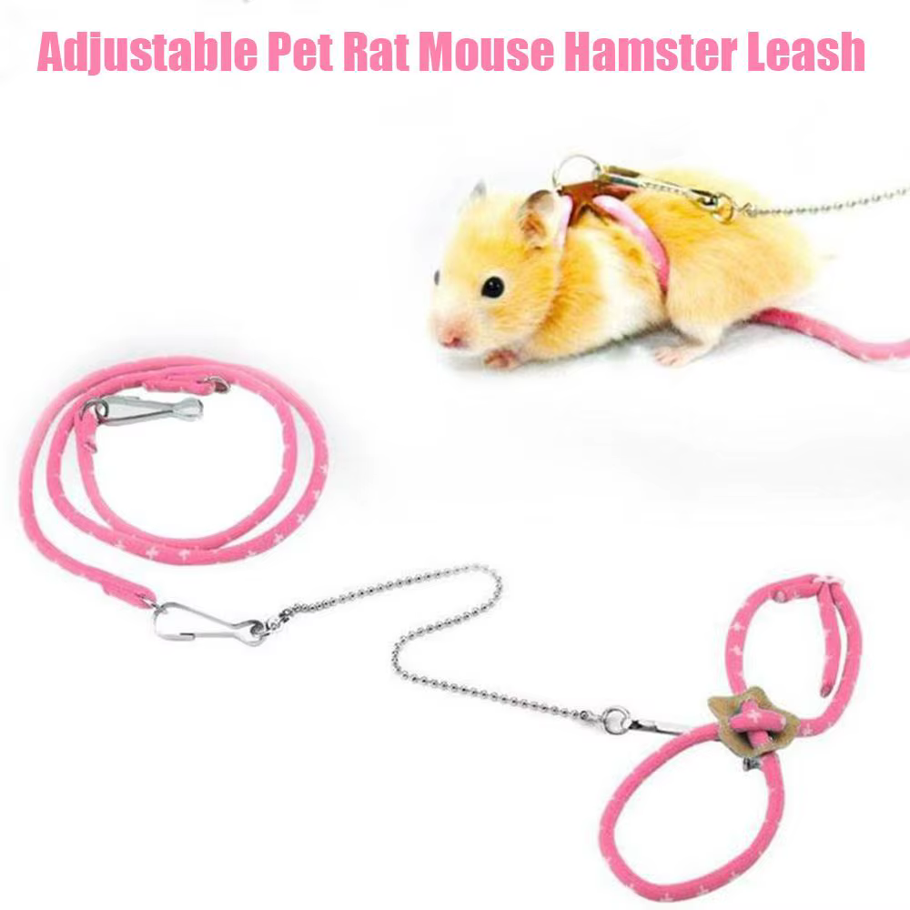 Petit furet réglable avec cloche, gerbille, corde en Nylon, gilet de souris, plomb de marche, fournitures pour animaux de compagnie, laisse pour Hamster